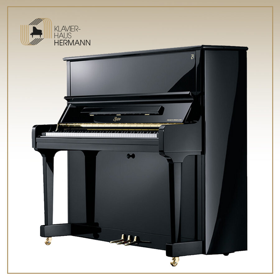 Flügel Klavier kaufen – Das Boston UP-126 Klavier im klassischen schwarzen Design.
