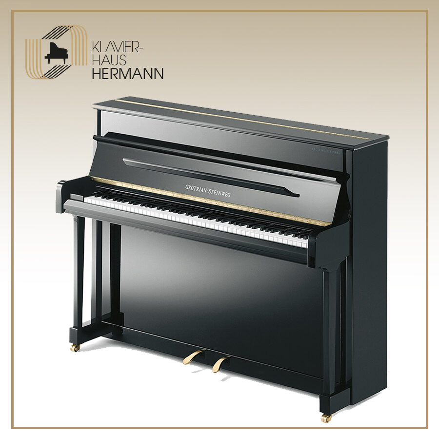 Das Steinweg Klavier Grotrian Steinweg G118 im klassisch schwarzen Design.