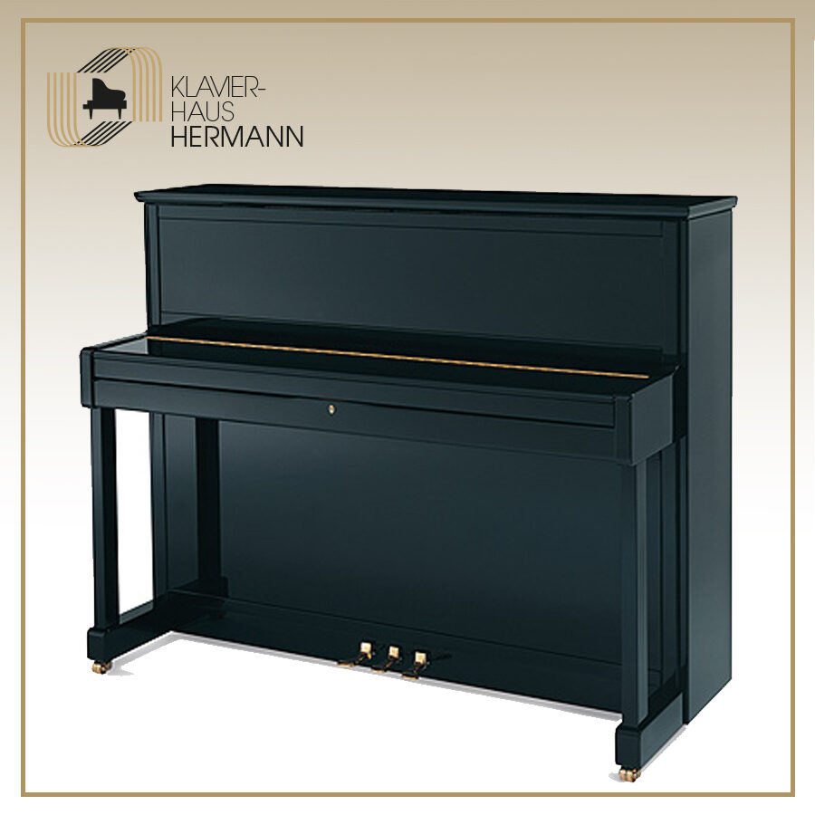 Instrument Klavier Sauter Cosmo 116 in schwarz bietet besonder kräftige Töne.