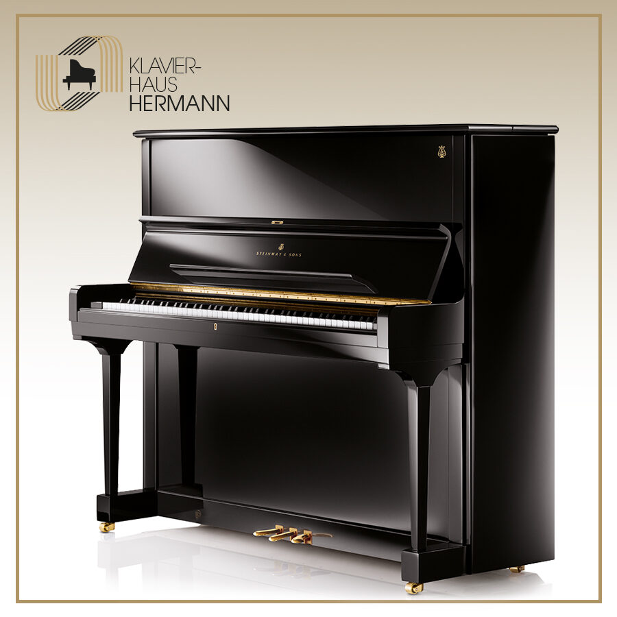 Klavier Flügel Steinway – das schwarze Steinway Klavier K132 mit Dolce Pedal.
